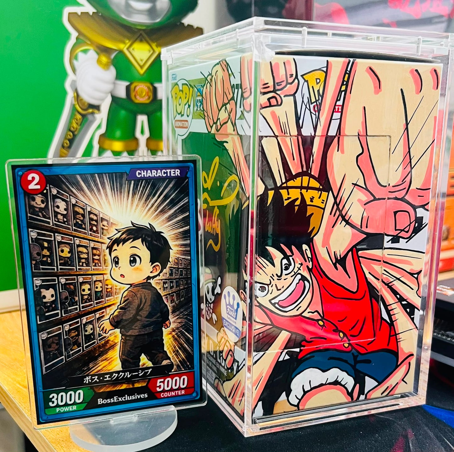 Funko Pop! Monkey D.Luffy Custom with art and Magnectic Hardstack