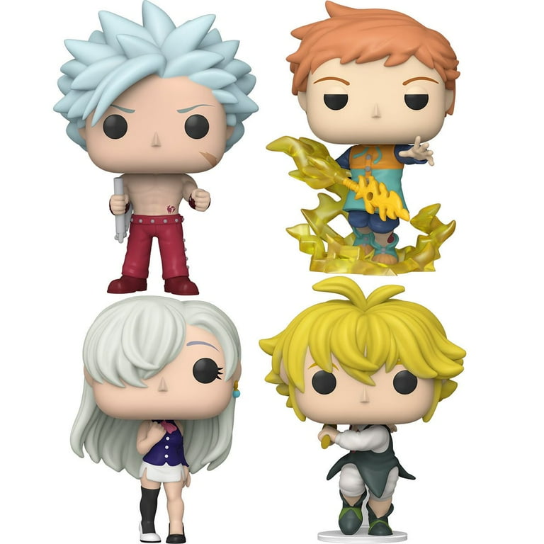 Seven Deadly Sins: Meliodas (Full Counter Pose) #1340 - Ban #1341 - King #1342 - Elizabeth #1343 Funko Pop! Vinyl Figure