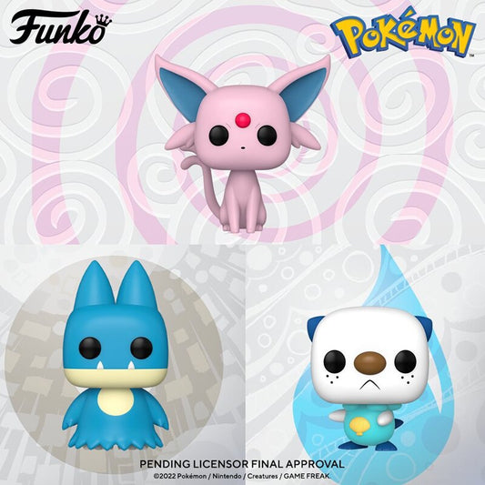 Funko Pop! Pokemon Wave 11: Espeon #884 – Munchlax #885 – Oshawott #886