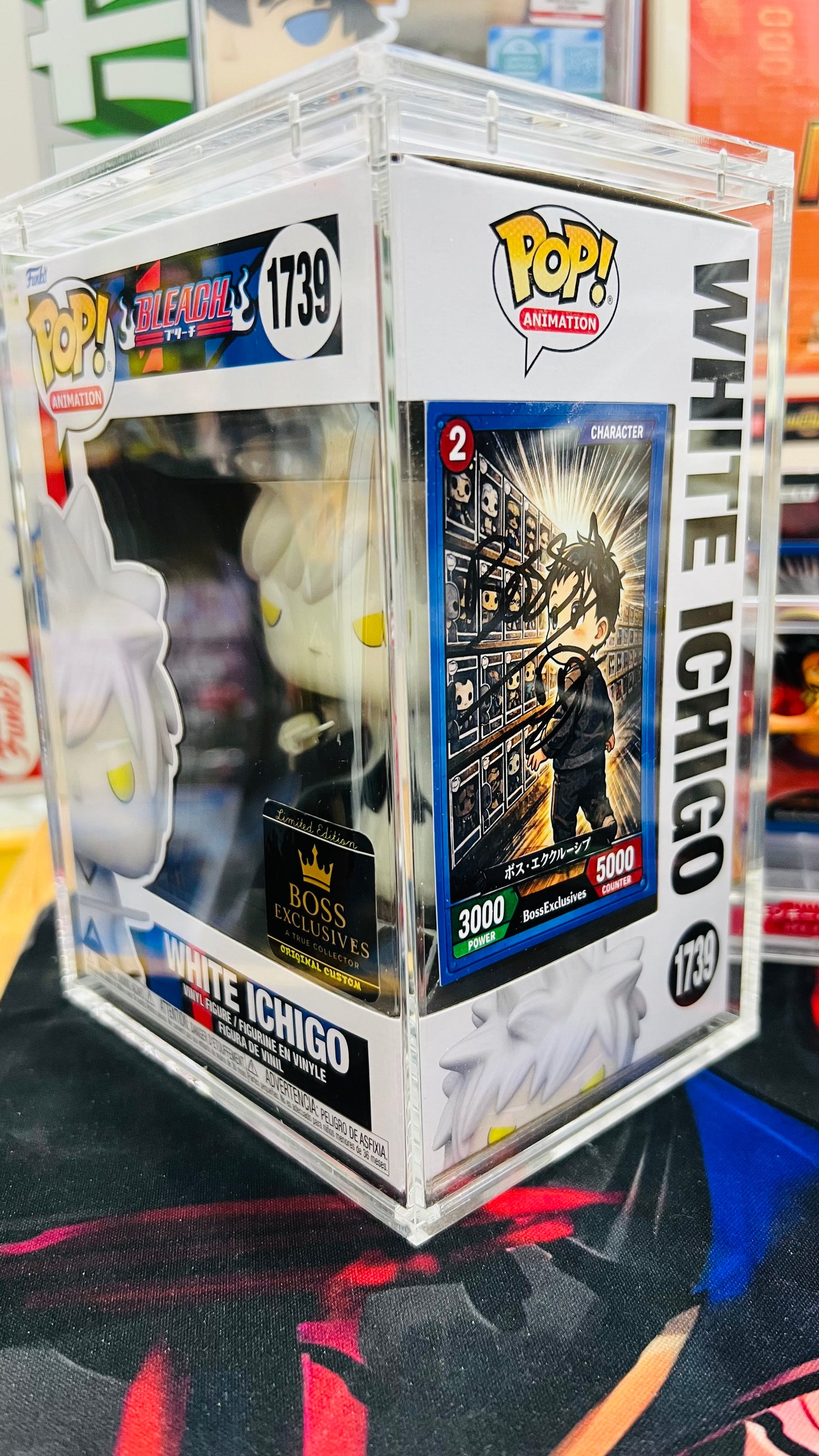 Funko Pop! Bleach White Ichigo Glow! BossExclusives Custom! With Magnetic Hardstack
