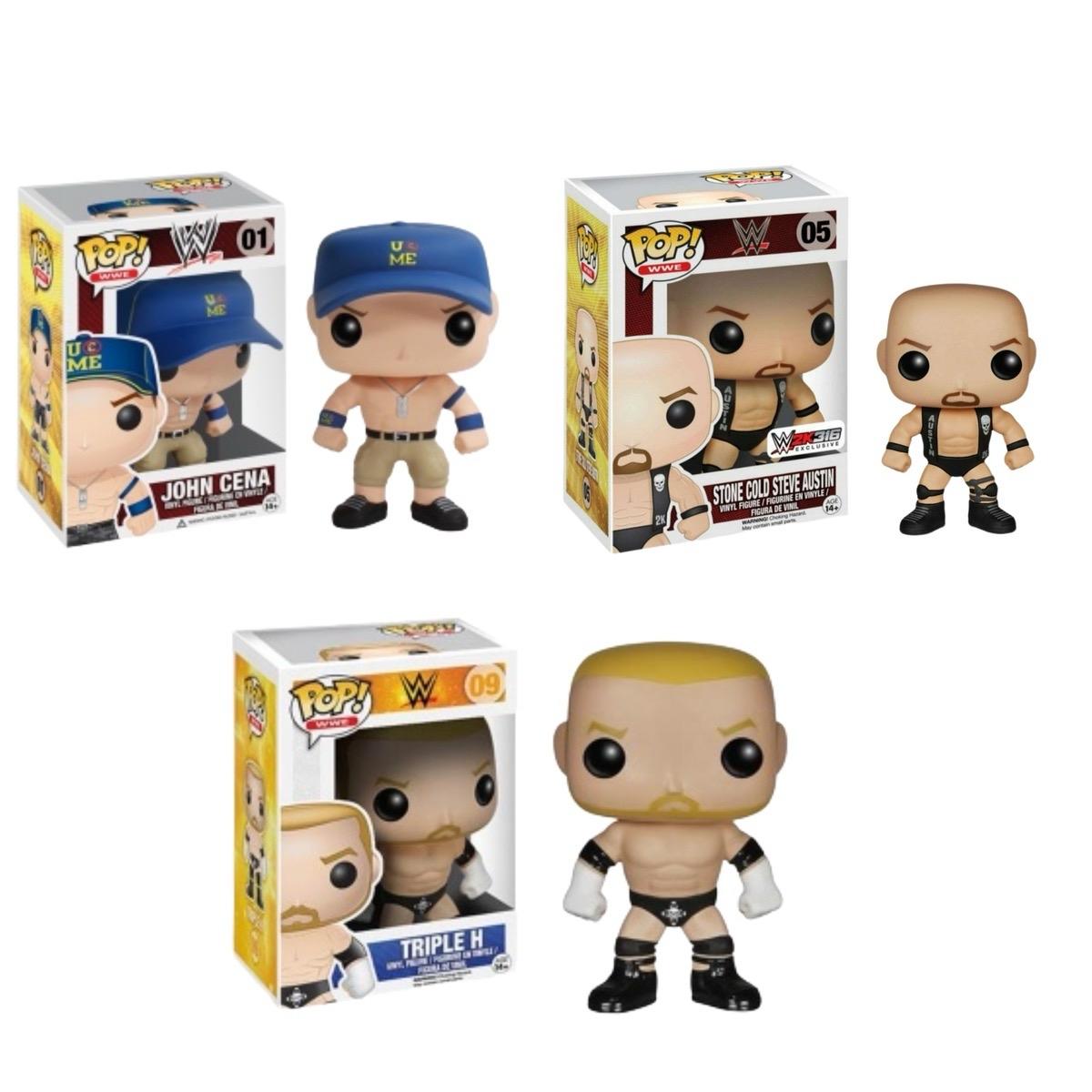 Funko Pop! WWE: John Cena #01 / Triple H #09 / Stone Cold Steve Austin #05