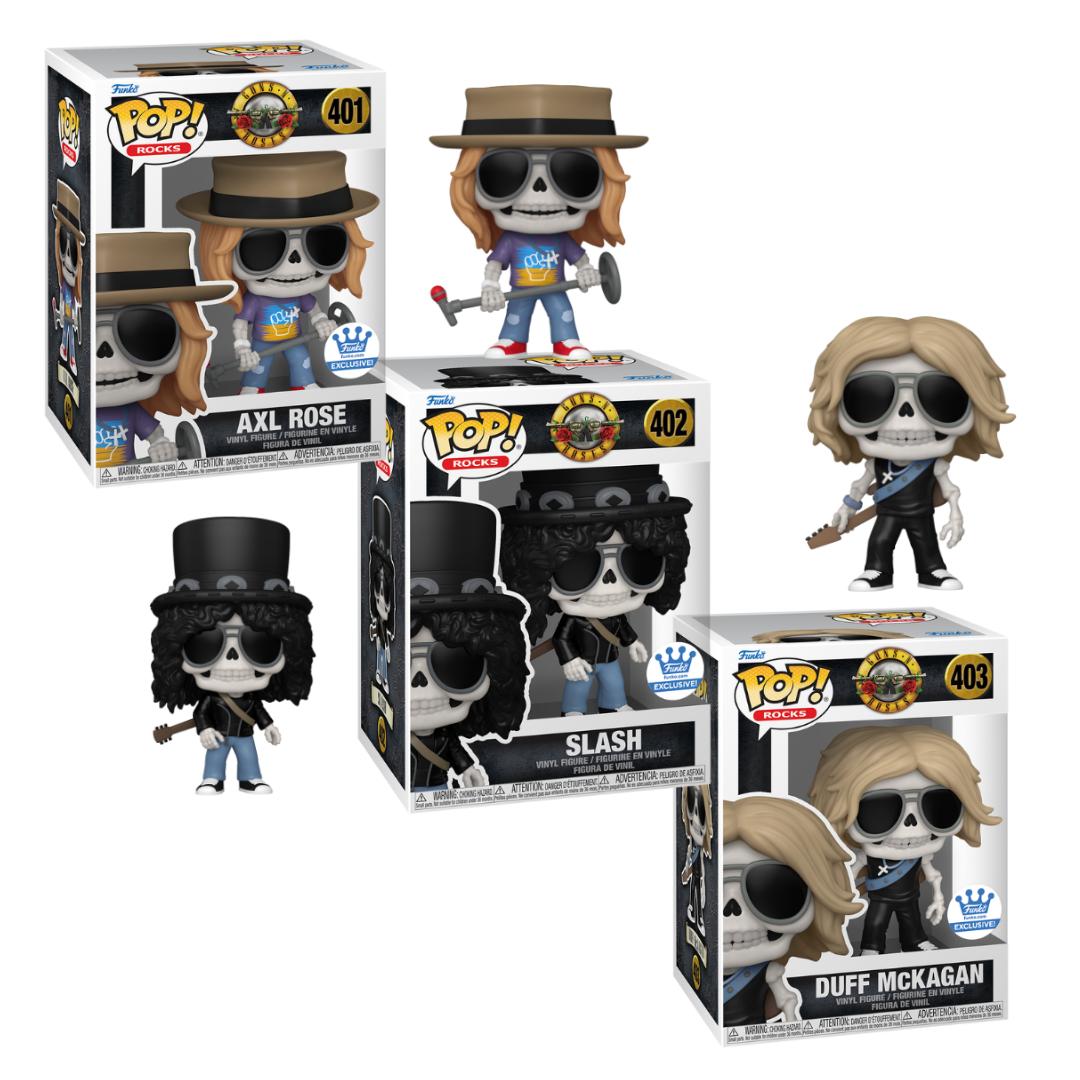 Funko Pop! Guns N Roses: Axl Rose (Skeleton) / Duff McKagen (Skeleton) / Slash (Skeleton) - (Funko Shop Exclusive)
