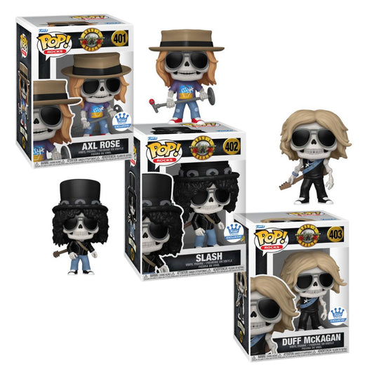 Funko Pop! Guns N Roses: Axl Rose (Skeleton) / Duff McKagen (Skeleton) / Slash (Skeleton) - (Funko Shop Exclusive)