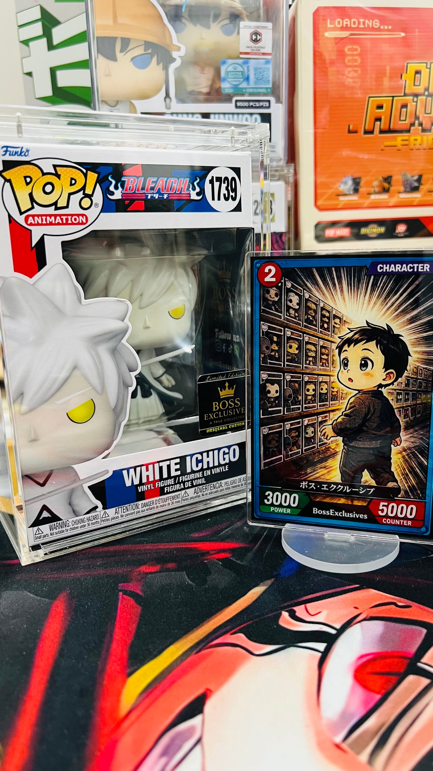 Funko Pop! Bleach White Ichigo Glow! BossExclusives Custom! With Magnetic Hardstack
