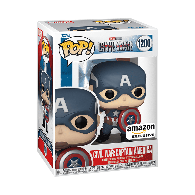 Funko Pop! Civil War: Captain America Vinyl Figure #1200 - Amazon Exclusive