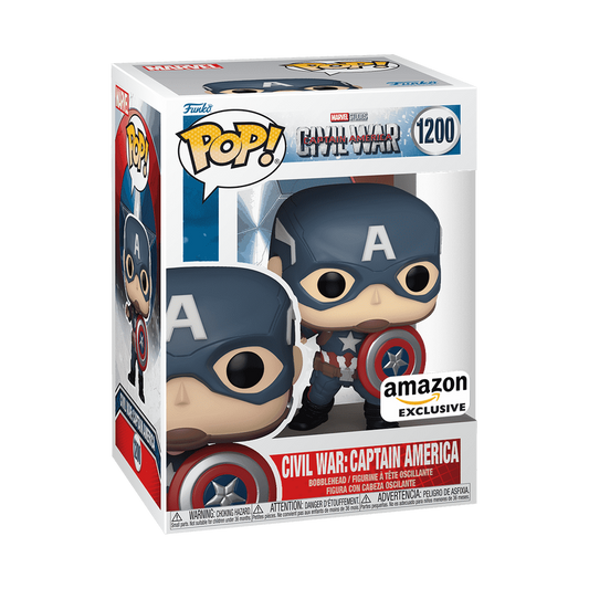 Funko Pop! Civil War: Captain America Vinyl Figure #1200 - Amazon Exclusive