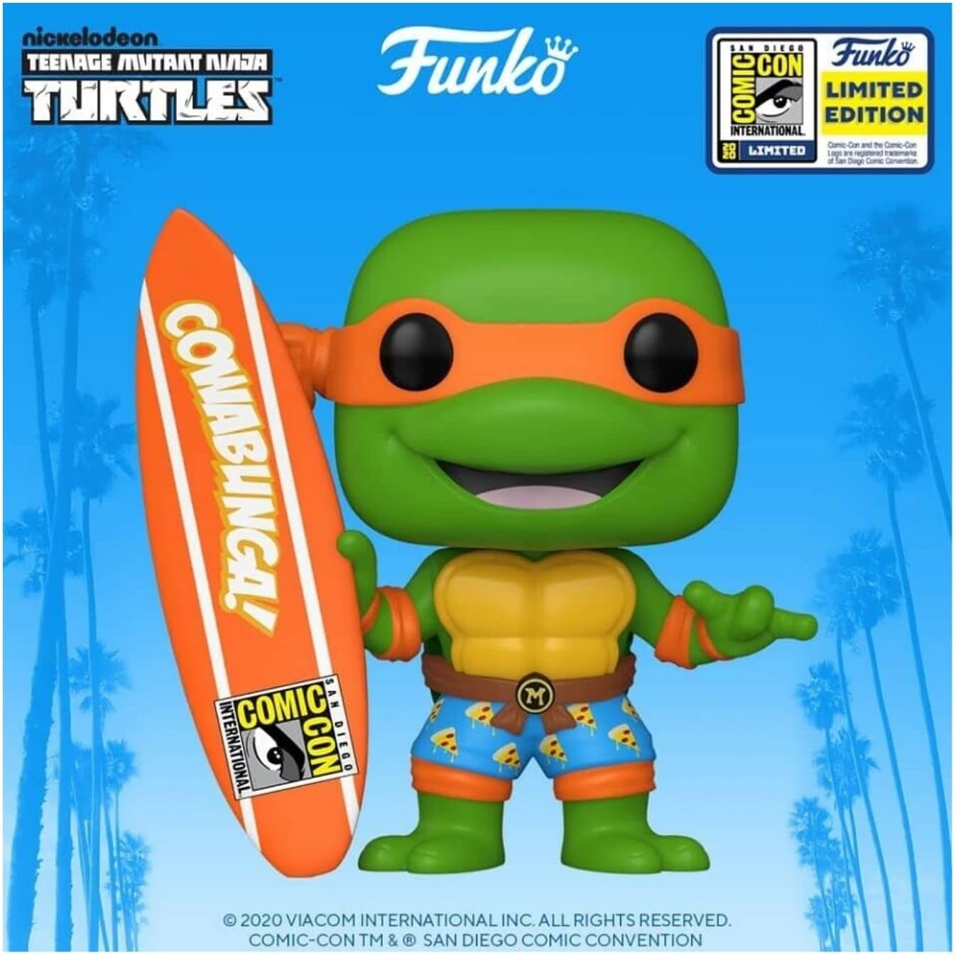 Funko Pop! Television #1019 TMNT Michelangelo with Surfboard (SDCC 2020 Exclusive)