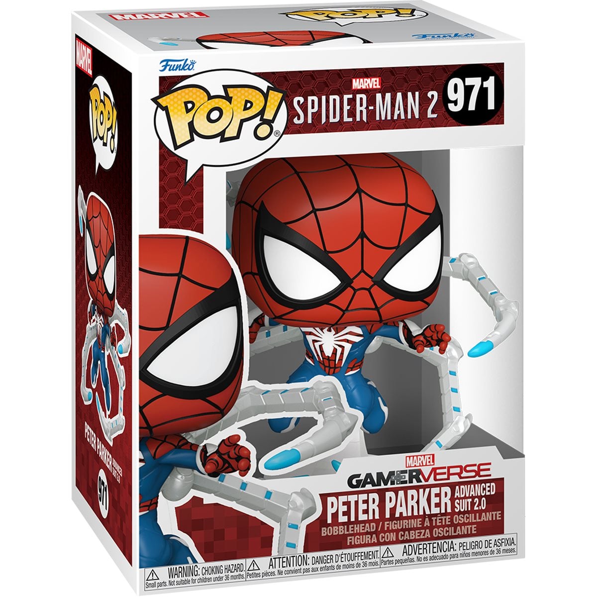Marvel: SpiderMan 2 Game Peter Parker Advanced Suit 2.0 Funko Pop! Vinyl Figure #971