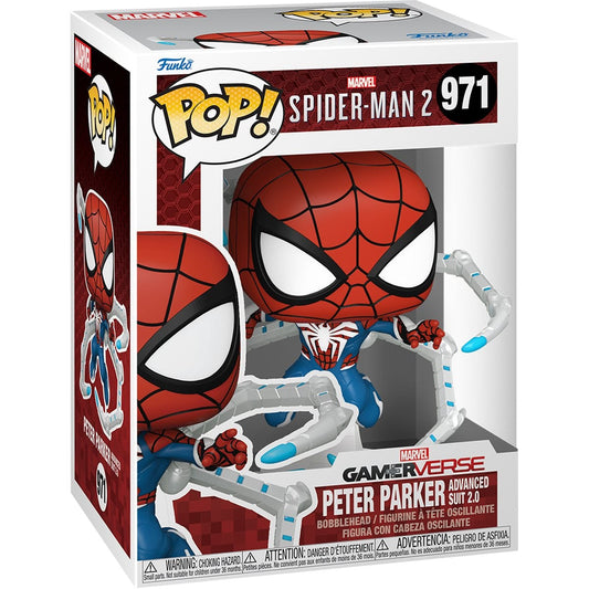 Marvel: SpiderMan 2 Game Peter Parker Advanced Suit 2.0 Funko Pop! Vinyl Figure #971