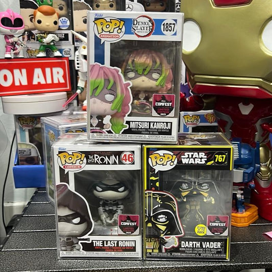 Funko Comfest Exclusive UAE Set - Sonic Flocked Plus Pop, The Last Ronin B&W, Darth Vader GITD - Limited Edition Collectibles