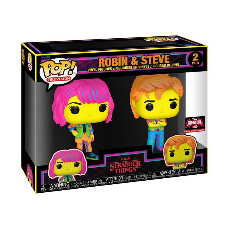 Funko Pop! Stranger Things: Blacklight Robin & Steve 2 Pack (2024 TargetCon)