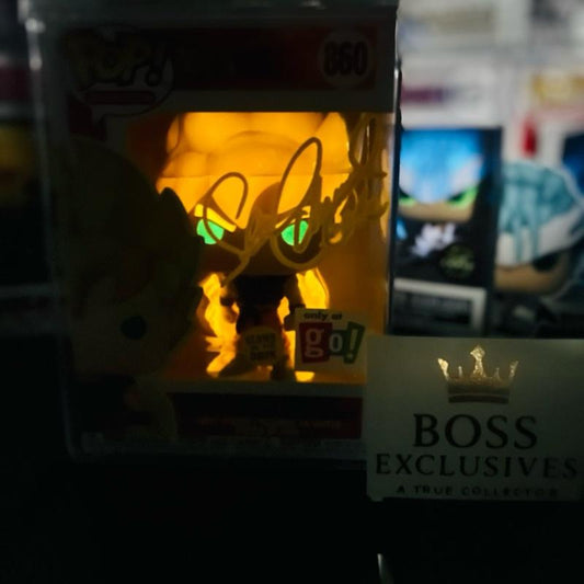 Funko Pop! DragonBallz - Super Saiyan Goku (First Appearance) Glow in the Dark Exclusive (PSA Certified - Sign by Eng VA)