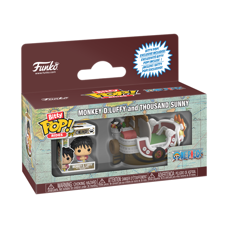 One Piece Monkey D. Luffy with Going Merry & Thousand Sunny Funko Bitty Pop! Ride