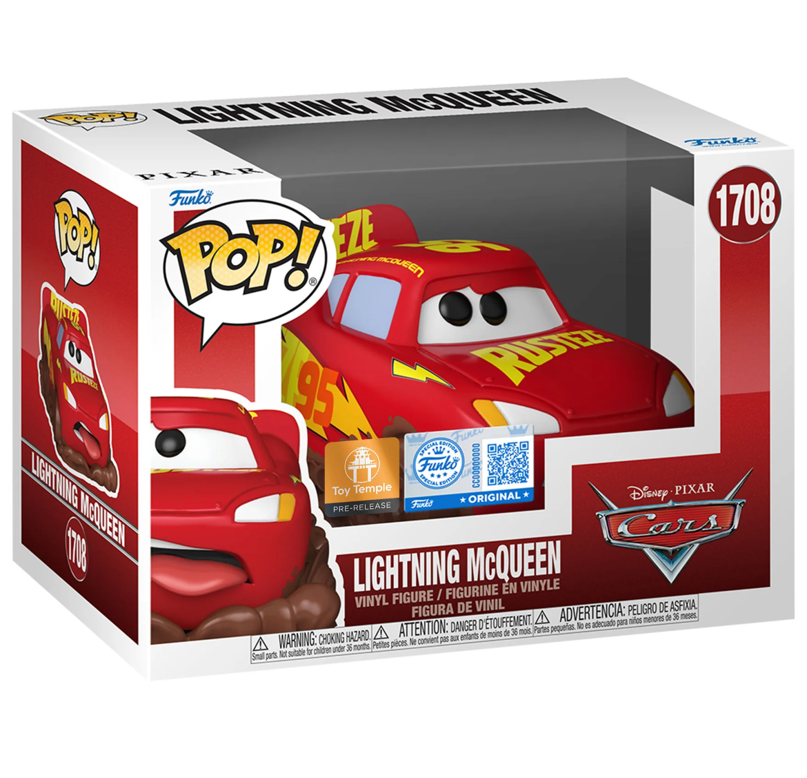Funko Pop! Cars: Lightning McQueen #1708 - PreRelease Toy Temple Exclusive