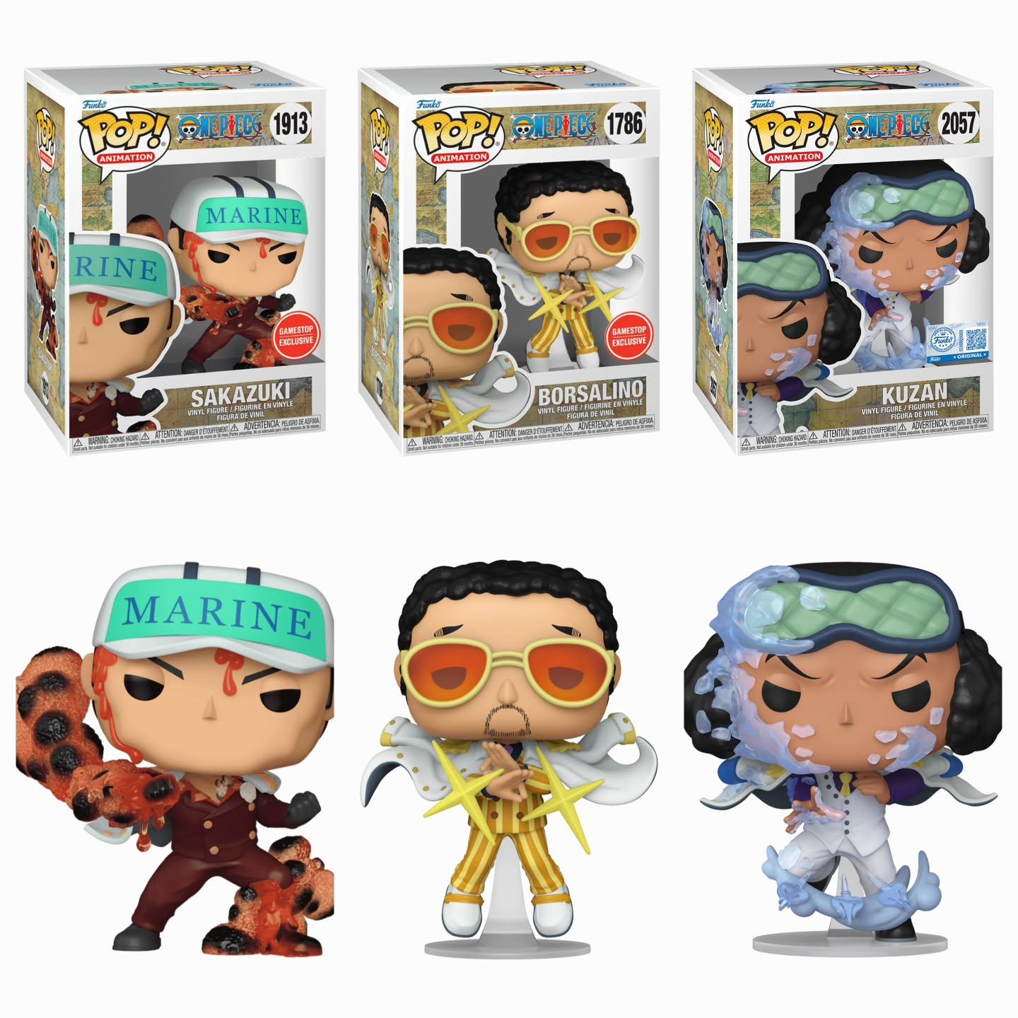 Funko Pop! One Piece Three Admiral - Sakazuki/Borsalino/Kuzan