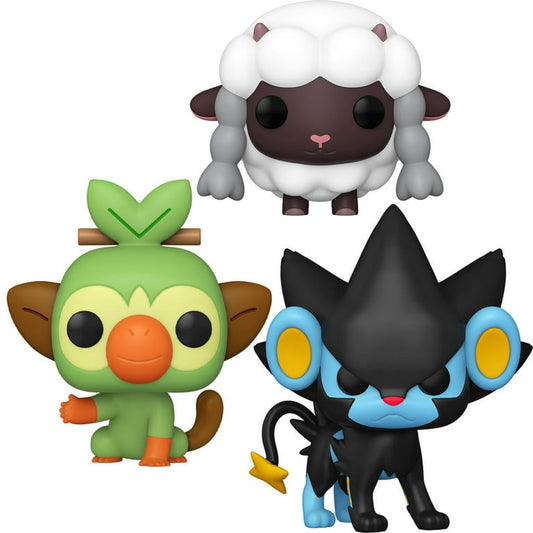 Funko Pop! Pokemon: Luxray #956 - Grookey #957 - Wooloo #958