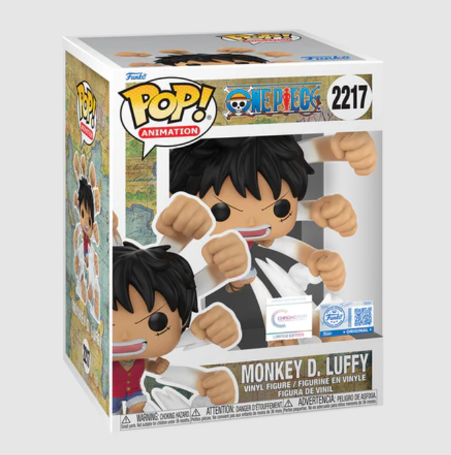 Funko Pop! Premium Chrono Toys Exclusive: One Piece Monkey D. Luffy Gum Gum Gatling (Pre-Release Official STICKER)
