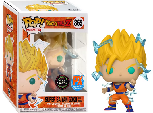Funko Pop! Animation Dragon Ball Z Super Saiyan Goku with Energy (Glow) (Chase) PX Previews Exclusive Figure #865