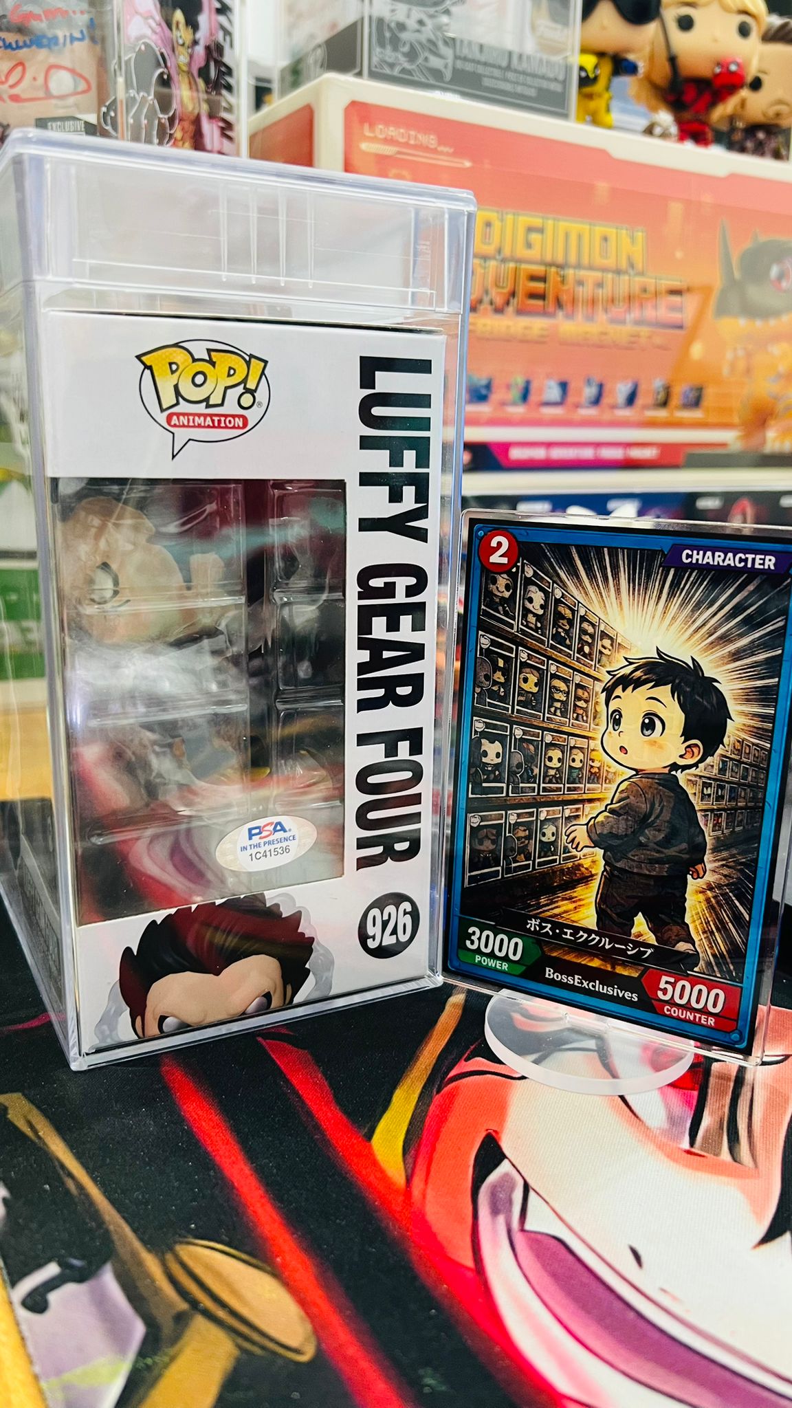 Funko One Piece - Luffy Gear Bounceman & Snake man Sign By EVA Custom art!