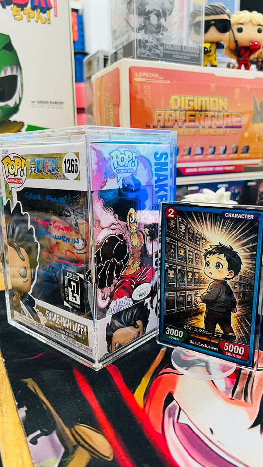 Funko One Piece - Luffy Gear Bounceman & Snake man Sign By EVA Custom art!