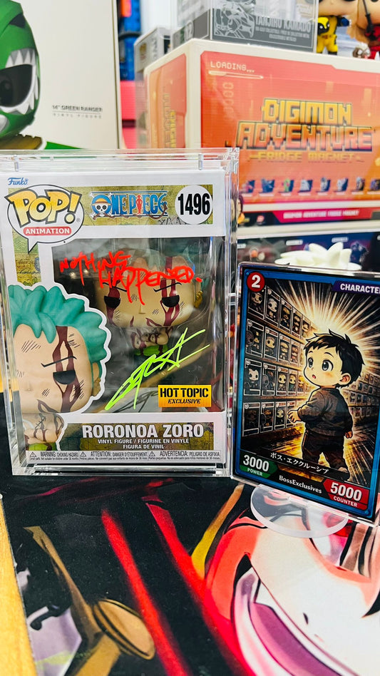 Funko One Piece - Zoro Nothing Happen (Hot Topic Exclusive) Error Glow - Sign By EVA Custom art!
