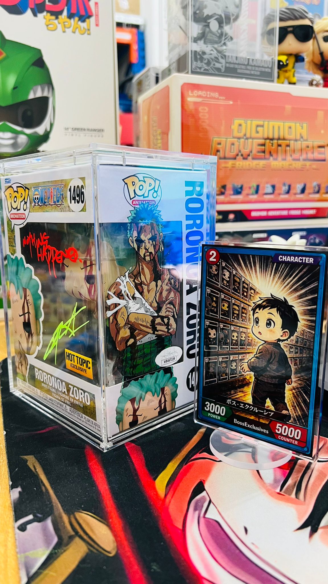 Funko One Piece - Zoro Nothing Happen (Hot Topic Exclusive) Error Glow - Sign By EVA Custom art!