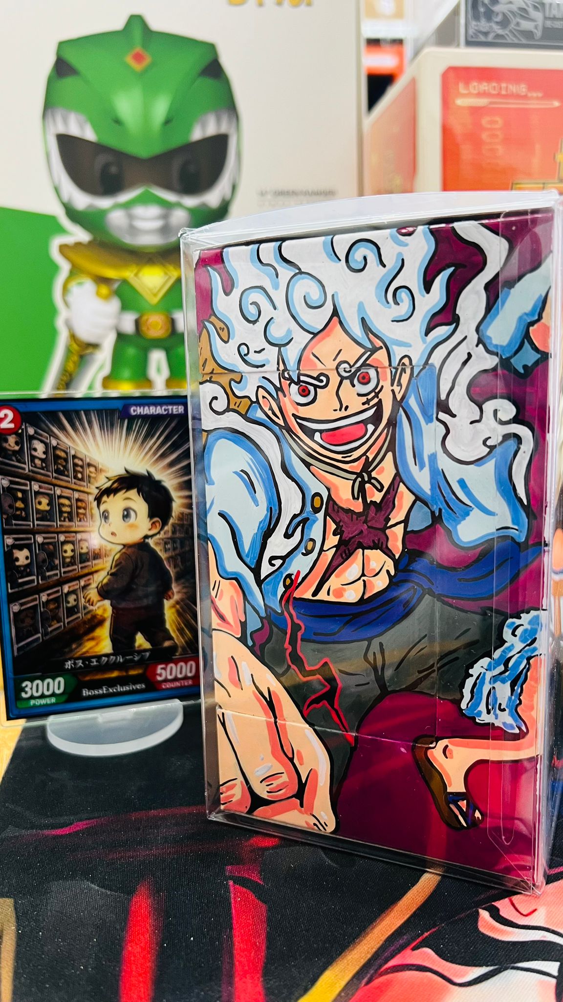 One Piece Monkey D.Luffy #1107 (Sign by Eng VA & Custom Art with Magnetic Hardstack)