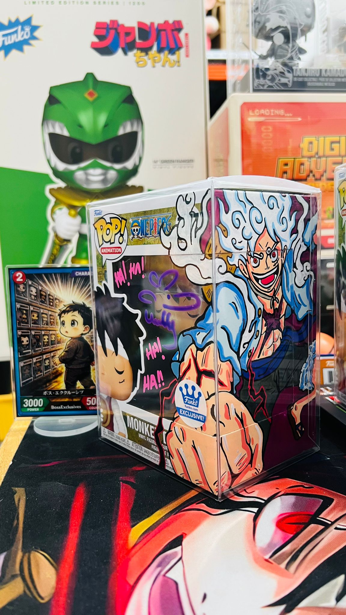 One Piece Monkey D.Luffy #1107 (Sign by Eng VA & Custom Art with Magnetic Hardstack)