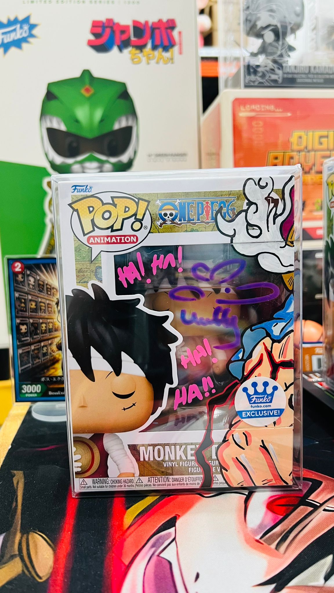 One Piece Monkey D.Luffy #1107 (Sign by Eng VA & Custom Art with Magnetic Hardstack)
