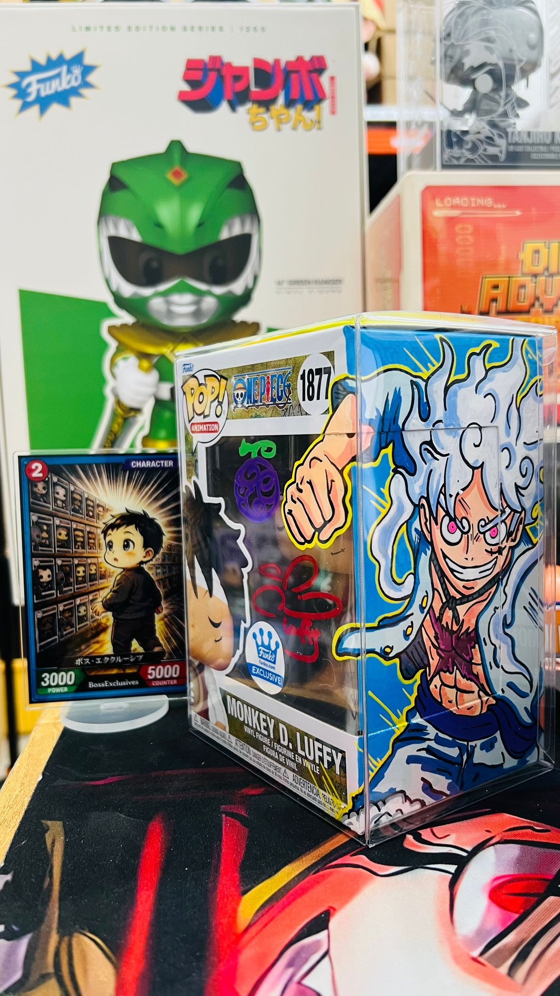 One Piece Monkey D.Luffy #1107 (Sign by Eng VA & Custom Art with Magnetic Hardstack)