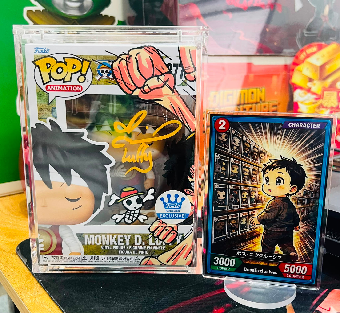 Funko Pop! Monkey D.Luffy Custom with art and Magnectic Hardstack