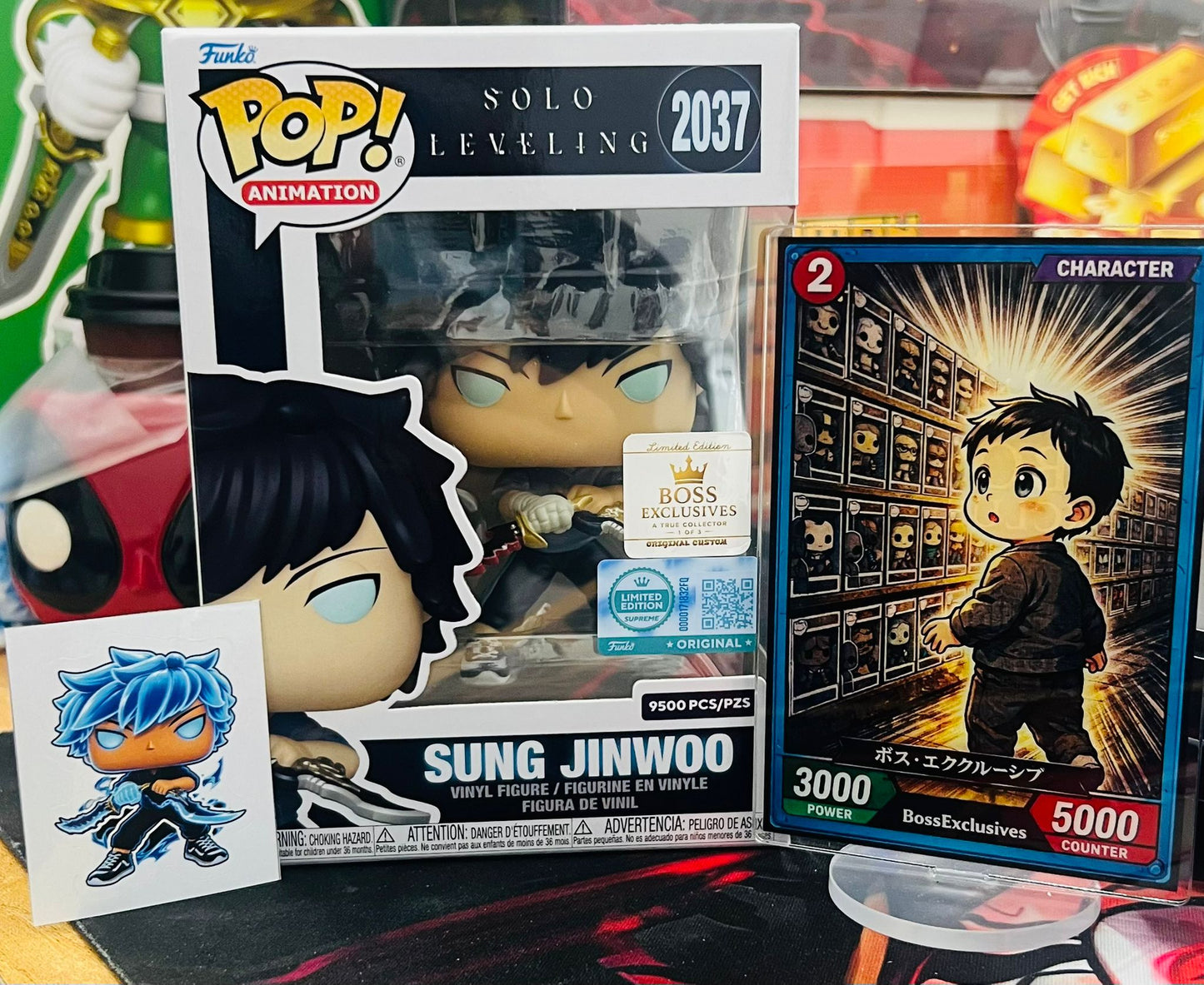 Funko Solo Leveling - Sung Jinwoo LE9500PCS (Custom Glow BossExclusives Limited 3PCS ONLY)