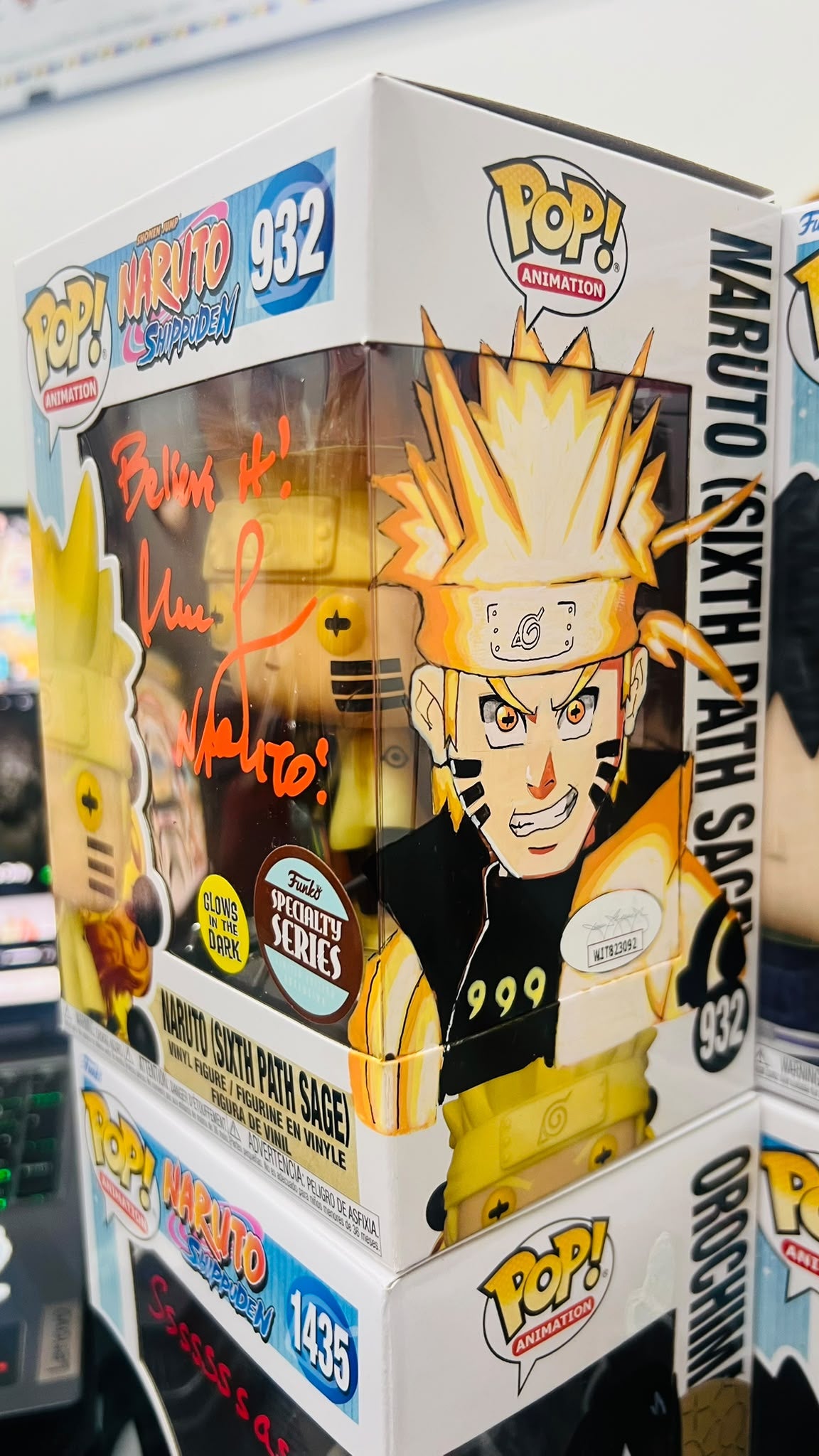 Funko Pop Naruto - Sign By Eng Voice Actor (Naruto/Obito/Madara/Orochimaru) with Art Sketch