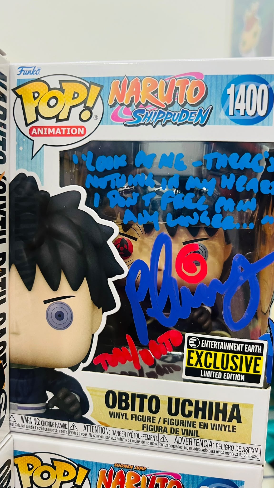 Funko Pop Naruto - Sign By Eng Voice Actor (Naruto/Obito/Madara/Orochimaru) with Art Sketch