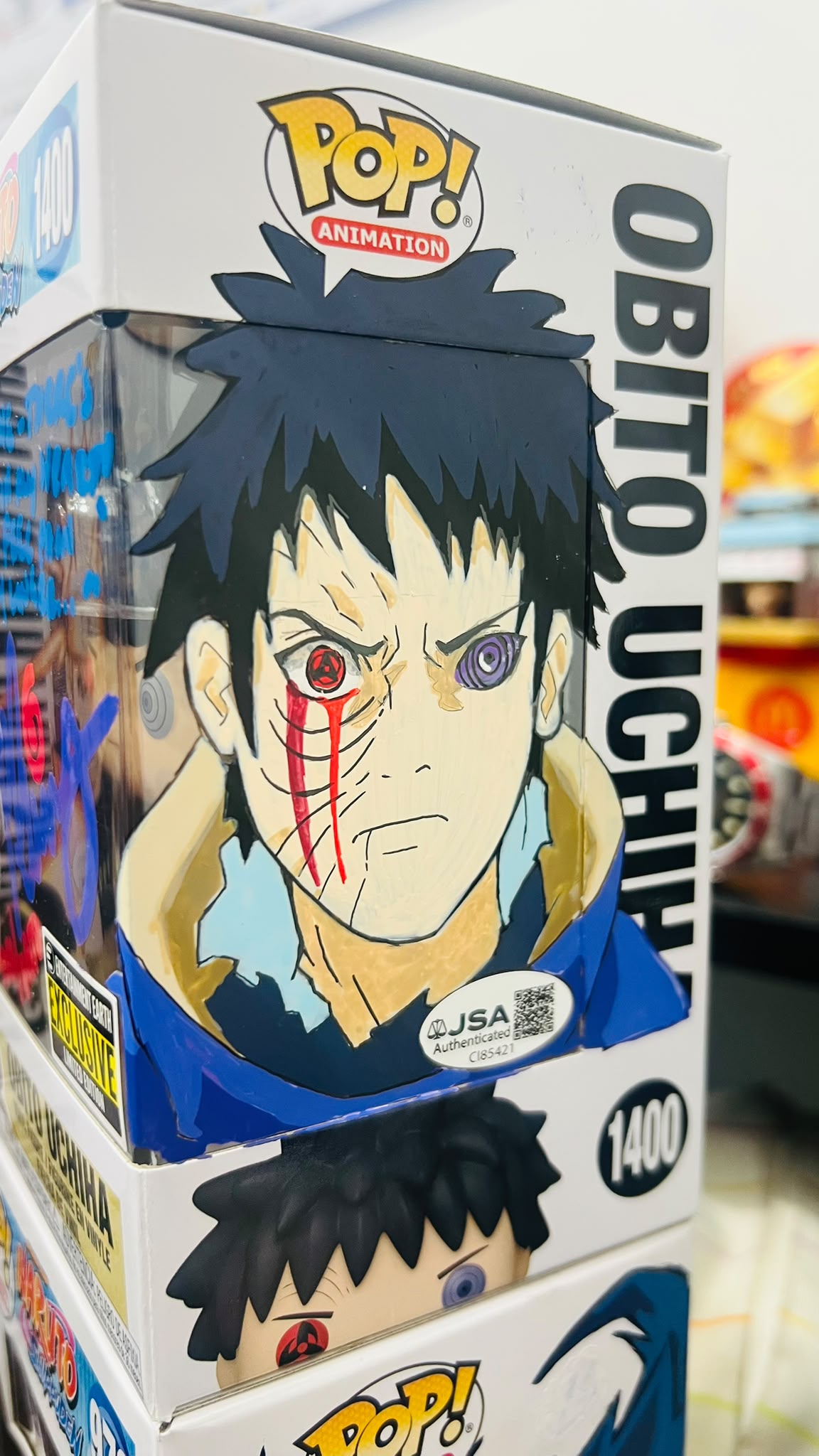 Funko Pop Naruto - Sign By Eng Voice Actor (Naruto/Obito/Madara/Orochimaru) with Art Sketch