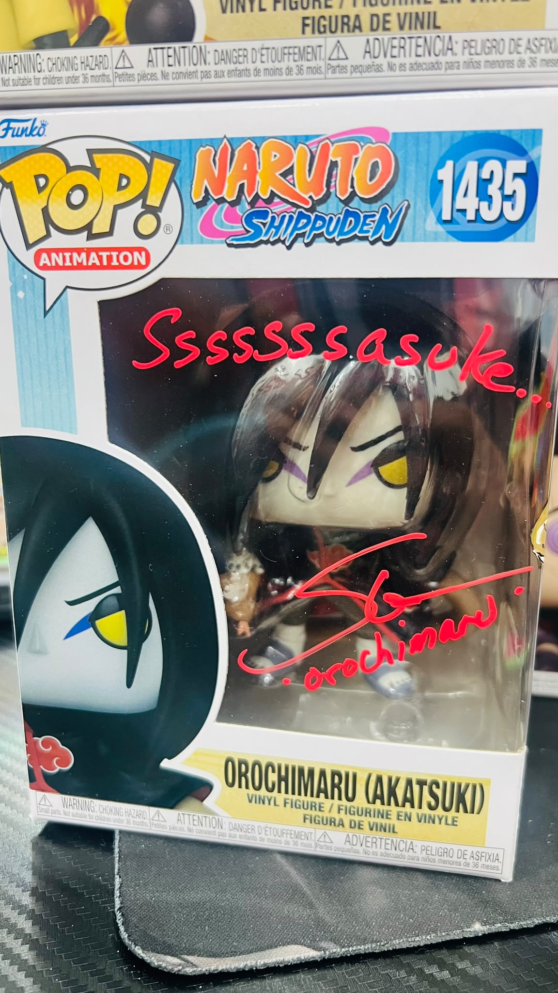 Funko Pop Naruto - Sign By Eng Voice Actor (Naruto/Obito/Madara/Orochimaru) with Art Sketch