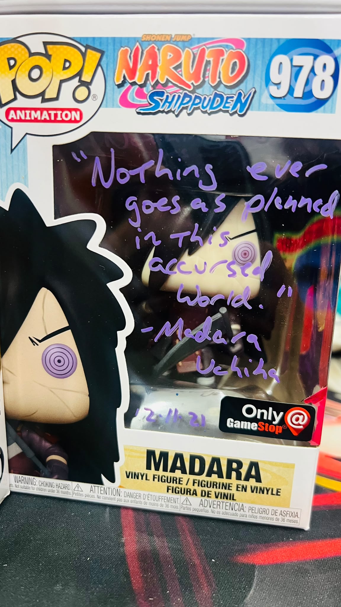 Funko Pop Naruto - Sign By Eng Voice Actor (Naruto/Obito/Madara/Orochimaru) with Art Sketch
