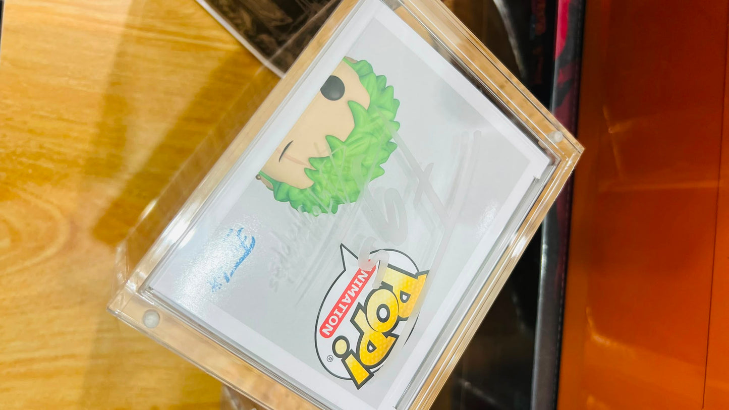 Funko Pop! One Piece: Roronoa Zoro Koby Exclusive (GITD) - Sign By JAP VA with Cert and Magnectic HardStack