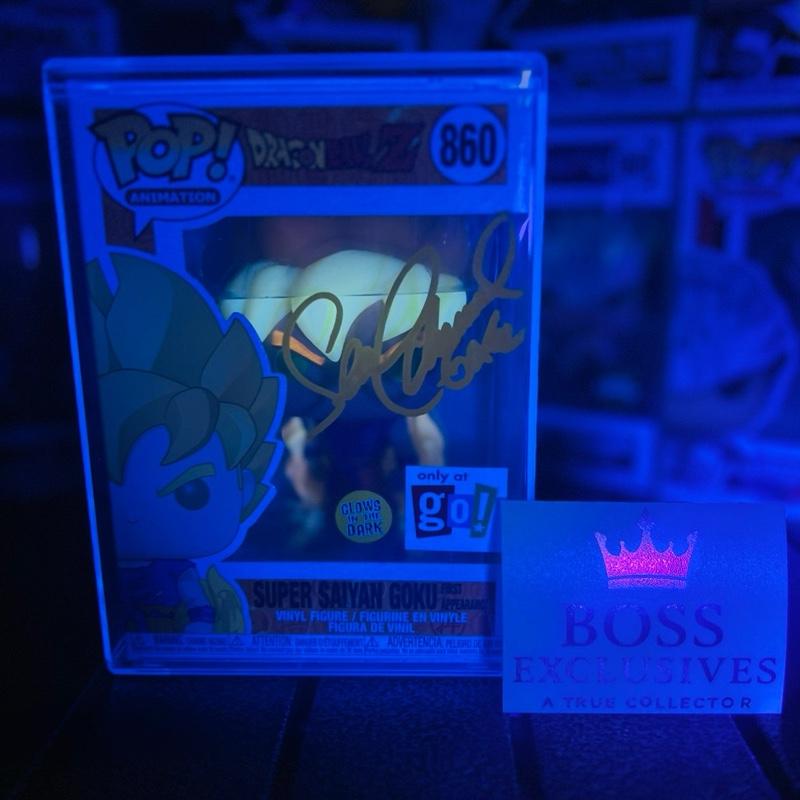 Funko Pop! DragonBallz - Super Saiyan Goku (First Appearance) Glow in the Dark Exclusive (PSA Certified - Sign by Eng VA)