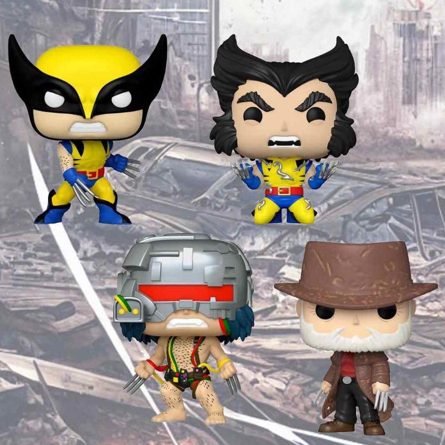 Marvel Pop! Wolverine (Classic) #1371 - Wolverine (Fatal Attractions) #1372 - Weapon X #1373 - Old Man Logan #1374