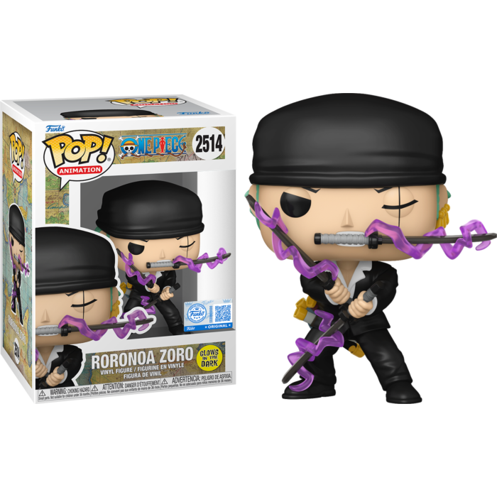 Funko Pop! One Piece - Roronoa Zoro (Dressrosa Arc) Glow-in-the-Dark Pop! Vinyl Figure