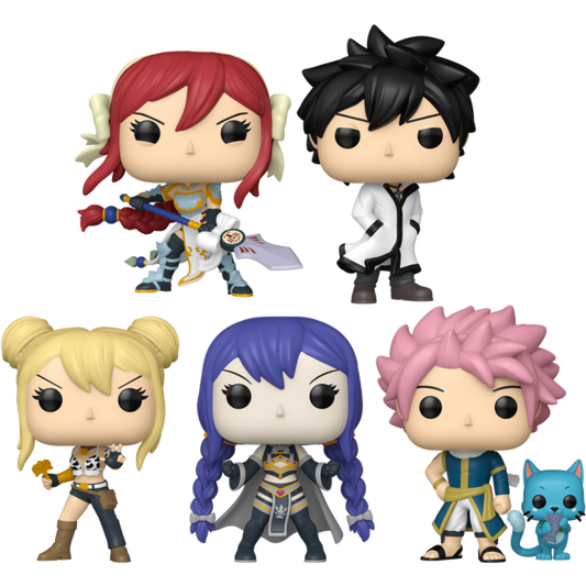 Fairy Tail: 100 Year Quest - Erza, Gray, Lucy, Wendy & Natsu with Happy Pop! Vinyl Figure