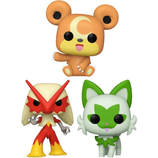 Funko Pop! Pokemon Wave 16: Blaziken #983 - Sprigatito #984 - Teddiursa #985