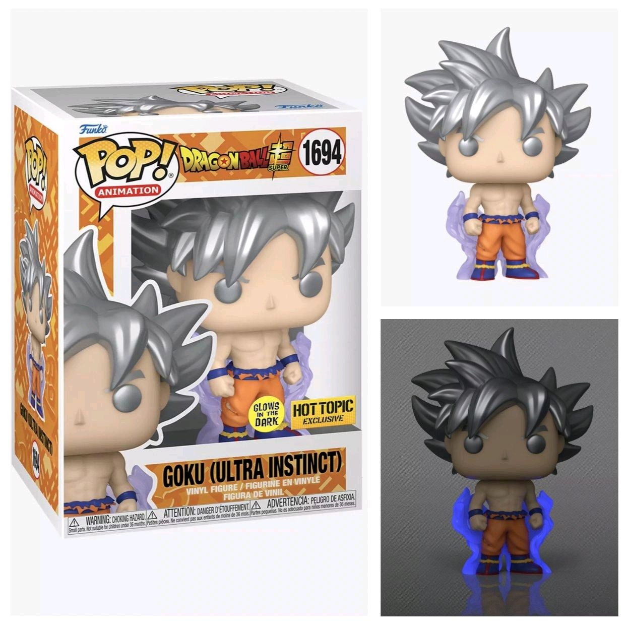 Funko Pop! DragonBall Z: Goku (Ultra Instinct) (GITD) (Metallic) (Hot Topic)
