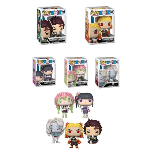 Funko Pop! Demon Slayer: Tanjiro with Noodles #1304 – Kanao Tsuyuri #1305 – Mitsuri Kanroji #1306 – Rui #1307 – Kyojuro Rengoku #1308