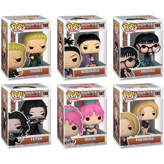 Funko Pop! Hunter x Hunter Wave 4: Pakunoda #1565 - Feitan #1566 - Machi Komacine #1567 - Nobunaga #1568 - Phinks #1569 - Shizuku with Blinky