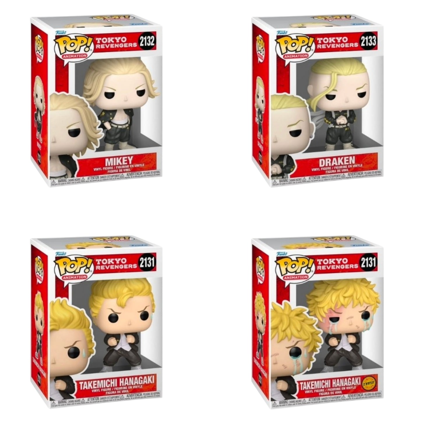 Tokyo Revengers Funko Pop! Vinyl Figure - Mikey #2132/ Takemichi Hanagaki #2131/ Draken #2133