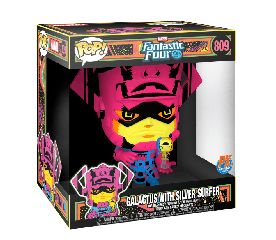 Funko Pop! 10 Inch Blacklight Galactus with Silver Surfer (PX Previews)